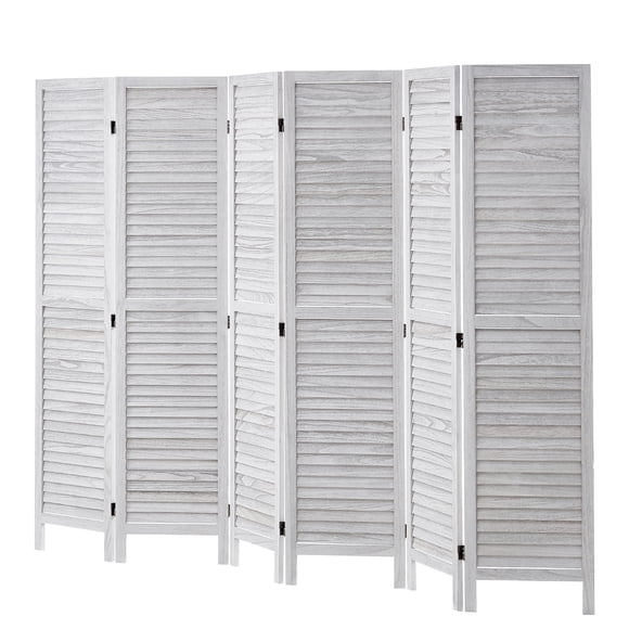 KFFKFF Cloison de Séparation en Bois, Barrière d'Intimité Pliable à 6 Panneaux, Écran Intérieur à Lattes en Bois de 66,9 Pouces de Hauteur, Panneau Décoratif Mobile, Idéal pour la Division d'Espace dans les Maisons, Bureaux, Restaurants