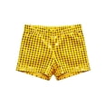 thumbnail image 2 of OOOUM Kids Sequin Shorts High Waist Sparkly Glitter Straight Leg Pants Shorts Children Party Bottoms Yellow 16-17 Years, 2 of 3