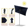 thumbnail image 3 of FLAME&SHADE 6.5 x 10 ft Rectangular Outdoor Market Patio Table Umbrella with Tilt, Navy Blue, 3 of 7