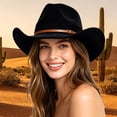 thumbnail image 2 of LILIYA Unisex Western Cowboy Hat with Multi Color Options, Packable Wide Brim Travel Hats, Classic Sun Protection Breathable Headwear for Camping Hiking and Holiday Trips, 2 of 5