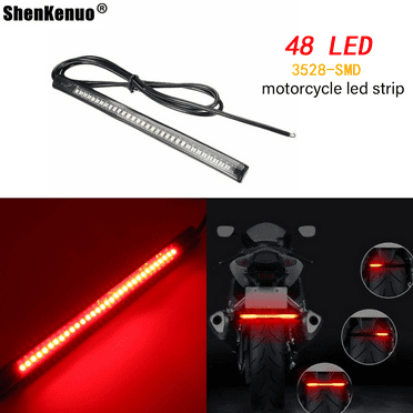 8” Red/Amber LED Motorcycle Turn Signal Brake Tail Light Strip for Bobber Cafe Racer ATV