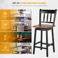 thumbnail image 5 of Gymax 2PCS Bar Stool 24.5'' Swivel Counter Height Chair w/ Footrest Black, 5 of 8