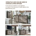 thumbnail image 3 of OKD 60" Farmhouse Dresser Chests for Bedroom with 4 Drawers & Sliding Barn Doors, Rustic Dresser TV Stand, Light Rustic Oak, 3 of 6