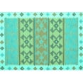 thumbnail image 1 of Ahgly Company Indoor Rectangle Abstract Turquoise Blue Contemporary Area Rugs, 2' x 3', 1 of 4