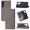 Grey, variant on For Samsung Galaxy S22 Ultra 5G Embossed Happy Cat Pattern Leather Phone Case