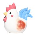 thumbnail image 2 of Estatua de pollo de arcilla morada para té, regalo para decoración del hogar, bandejas de té, accesorio, figura de animal para dormitorio, salón de, 2 of 9