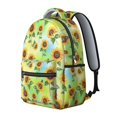 thumbnail image 2 of Sunflower and Butterfly Green Pattern Backpack for School, Cute School Bag with Adjustable Shoulder Straps and Padded Back, 15.3"x11"x7.1", 2 of 5
