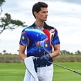 thumbnail image 4 of Lsque Mario Pattern Golf Shirts for Men Dry Fit Print Moisture Wicking Performance Short Sleeve Polo Shirt-Small, 4 of 7