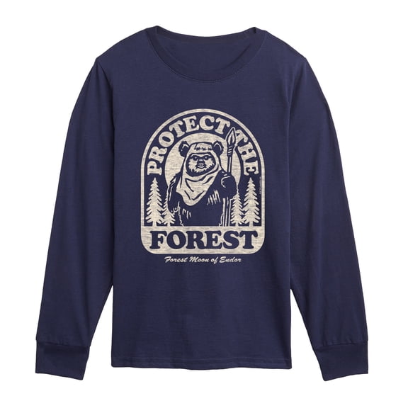 Star Wars - Ewok Protect The Forest - Youth Boys Long Sleeve Graphic T-Shirt