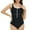 Black, variant on WREESH Womens One Piece Swimsuit Solid Color Swim Suits Fashionable and Zippered Swimsuit Sleeveless Bathing Suits Navy