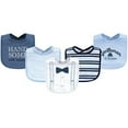 thumbnail image 2 of Little Treasure Baby Boy Cotton Bibs 5pk, Light Blue Suspenders, One Size, 2 of 2