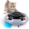 thumbnail image 5 of Juguete Interactivo Para Gatos Ufo, Juguete Automático Para Gatitos, Juguete Divertido Para Gatos Con Pluma Giratoria Eigraketly PT001155-00, 5 of 5