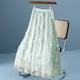 thumbnail image 1 of TaTaai Women High Waist Double Layer Mesh 3D Floral Appliqué Midi Skirt Lightweight Breathable Soft Machine Washable No Fading Versatile Daily Office Party Casual Wear Midi Skirt Gift, 1 of 8
