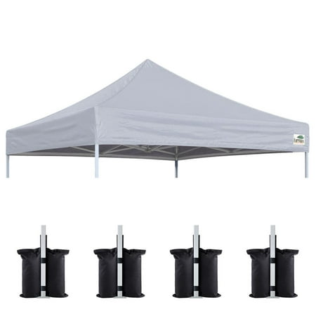 Eurmax Replacement Canopy Tent Top Cover for 10x10 Pop Up Canopy ,Instant Ez Canopy Top Cover ONLY(Gray)