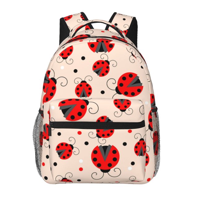 Balery Red Ladybug Mochila Escolar Impresa, Mochila Ligera para Viajes Casual, Mochila Duradera y Cómoda Multifuncional, Mochila para Laptop-One Size