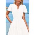 thumbnail image 4 of Vestido PRETTYGARDEN para mujer, midi, manga corta, cuello en V, 4 of 9