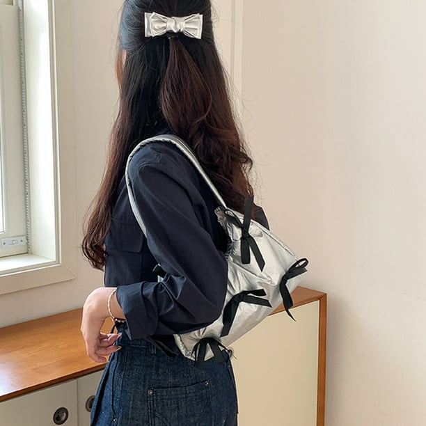Bolso pequeno para mujer con lazo bolso de hombro a la moda bolso diario para ninas al aire libre