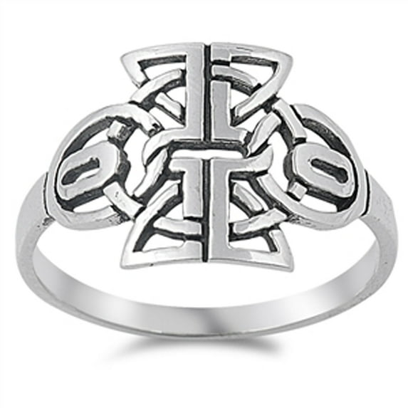 Oxidized Tribal Celtic Filigree Knot Ring .925 Sterling Silver Band Jewelry Female Male Size 8