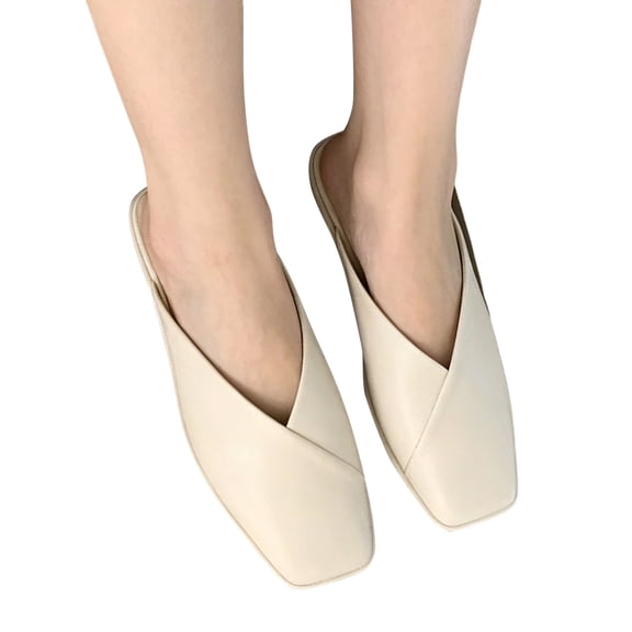 KEVCHE Pointed Toe Mule Flats for Women, Comfortable Lightweight Slip On Backless Loafers, Dressy Casual Work Office Shoes Breathable Summer Sandals