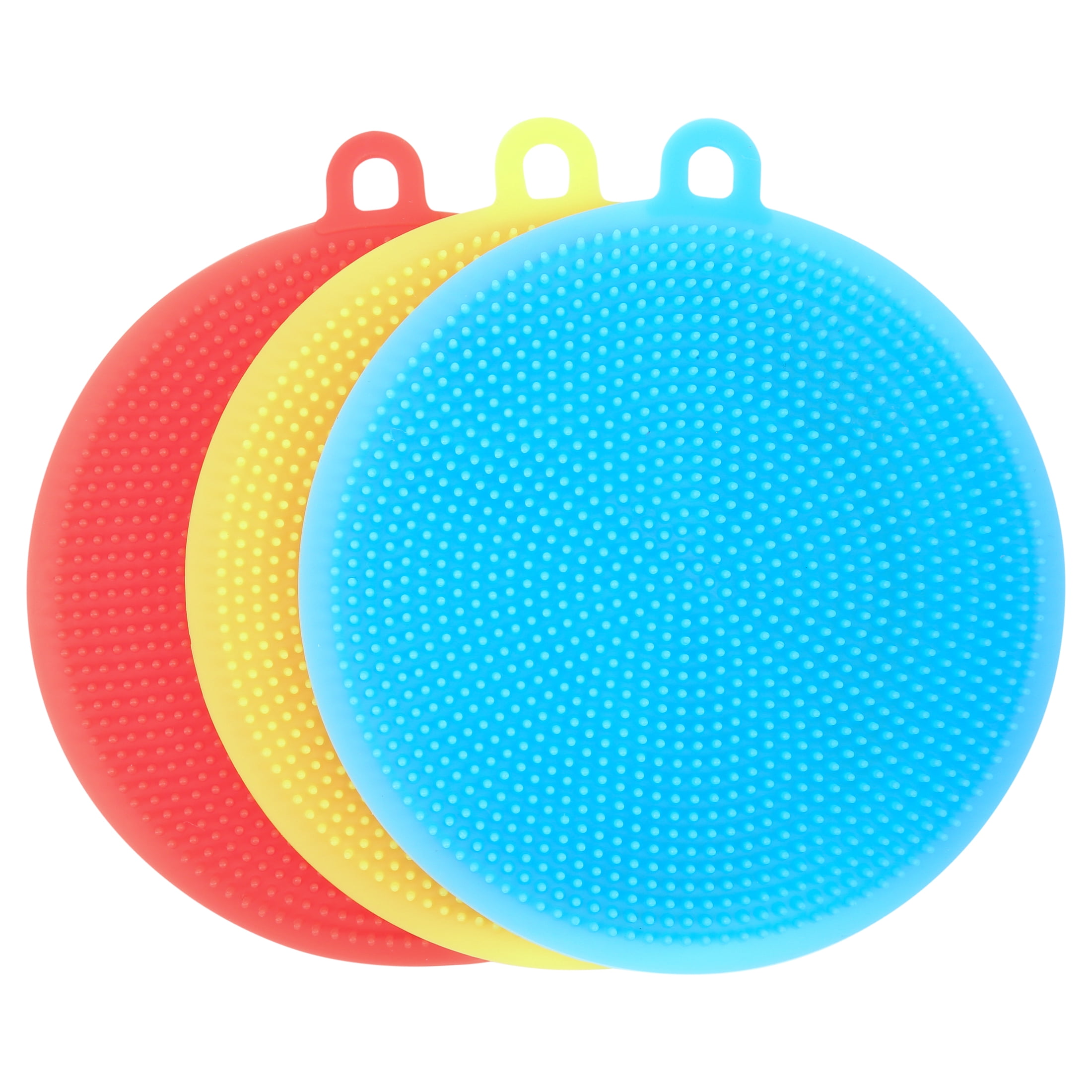 Bizzu Bath Sponges for Cradle Cap, Fast Drying Baby Bath Time Essential, Blue, Set of 3, Ages 0+