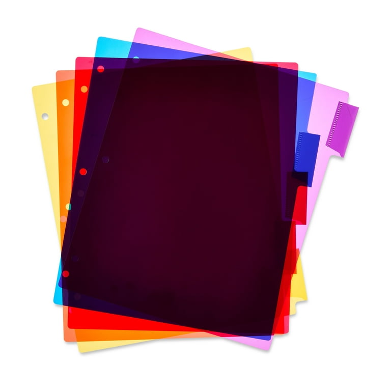 Pen+Gear 5-Tab Insert Dividers, Bright, 5 Count (0088)