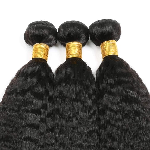 Straight Bundles Human Hair 16 18 20 Inch 100% Brazilian Unprocessed Kinky Straight Human Hair 3 Bundles 1B Color for Black Women