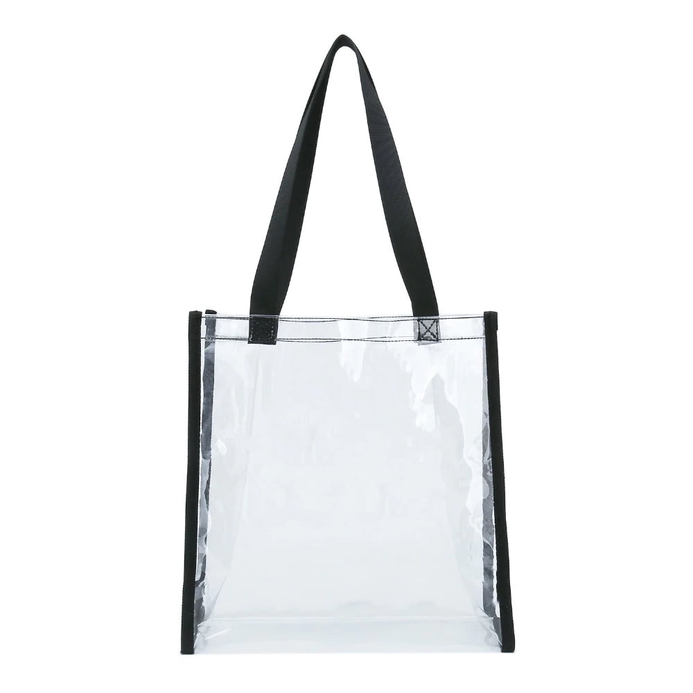 K-Cliffs  Stadium Approved Clear PVC Open Tote Transparent Tote Bag, Unisex,  12"L x 12"H x 6"W.
