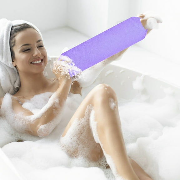 African Net Sponge Exfoliating Cloth 16.9 Inches Long Back Scrubber for Shower and Bath with Rope Handles Body Scrub Skin Exfoliator for Women and Men 4 Colors