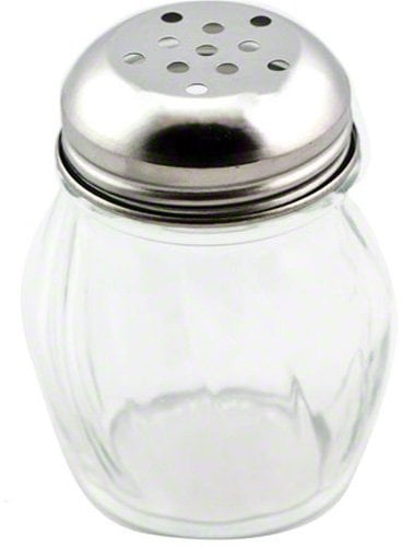 Great Credentials Grated Cheese or Red Pepper Swirl Glass Shaker (Perforated Top)
