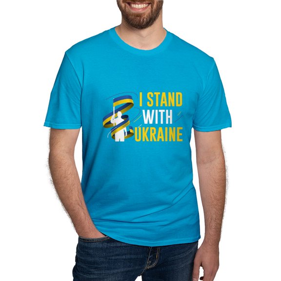 CafePress - I Stand With Ukraine Men's Fitted T Shirt (Dark) - Men's Fitted T-Shirt