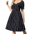 thumbnail image 3 of Vestido de manga corta con retrato divino, vestido de manga larga, vestido de cumpleaños para mujer, vestidos de verano, vestidos de ceremonia., 3 of 7