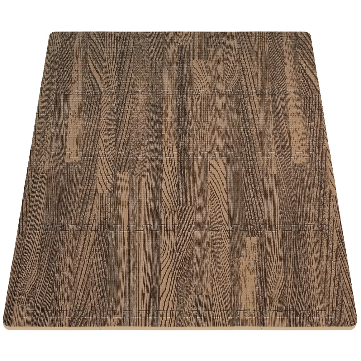 Sorbus Wood Grain Floor Mat 3/8-Inch Thick Foam Interlocking Flooring Tiles with Borders