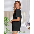 thumbnail image 2 of Ekouaer Pajama Set for Women Viscose from Bamboo Short Sleeve Tops and Shorts Set 2 Piece Lounge Set, 2 of 6
