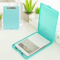 thumbnail image 4 of Plastic A4 File Box Document Folder Writing Pad Box File Folder Clipboard Organizer Supply Blue A, 4 of 8