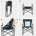 thumbnail image 5 of Steel Folding Director Chairs for Adults Heavy Duty, Portable Lightweight Camping Chair Outdoor Indoor for Patio Lawn Travel Sports Fishing, Navy Blue, 5 of 7