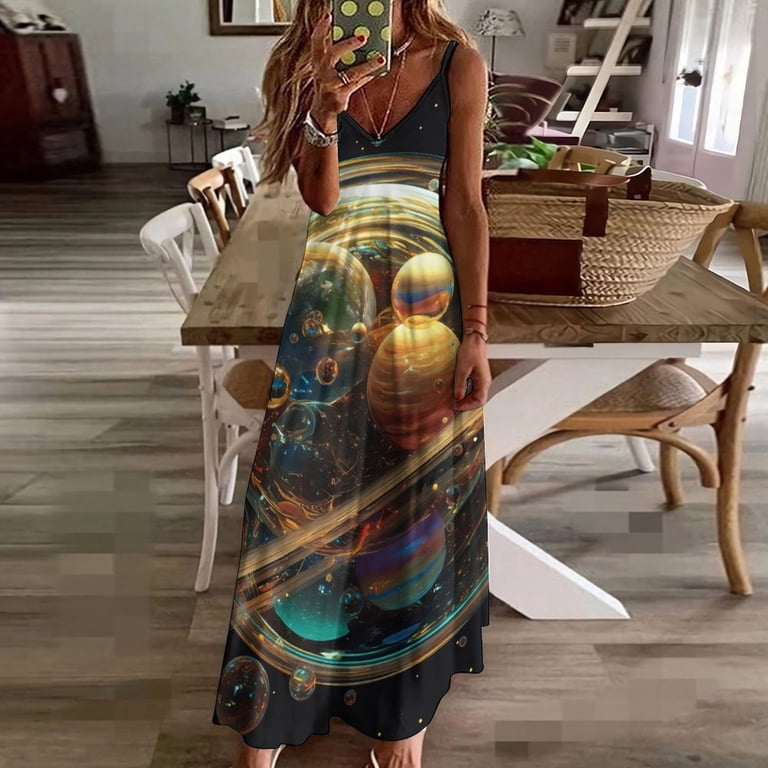 system planets sleeveless backless dresses Jupiter Dress, Women's Halter Dress, Astronomy Gifts, Science Dress, Space Dress, Nebula Gift, Astronomer Gifts, Solar System Dress