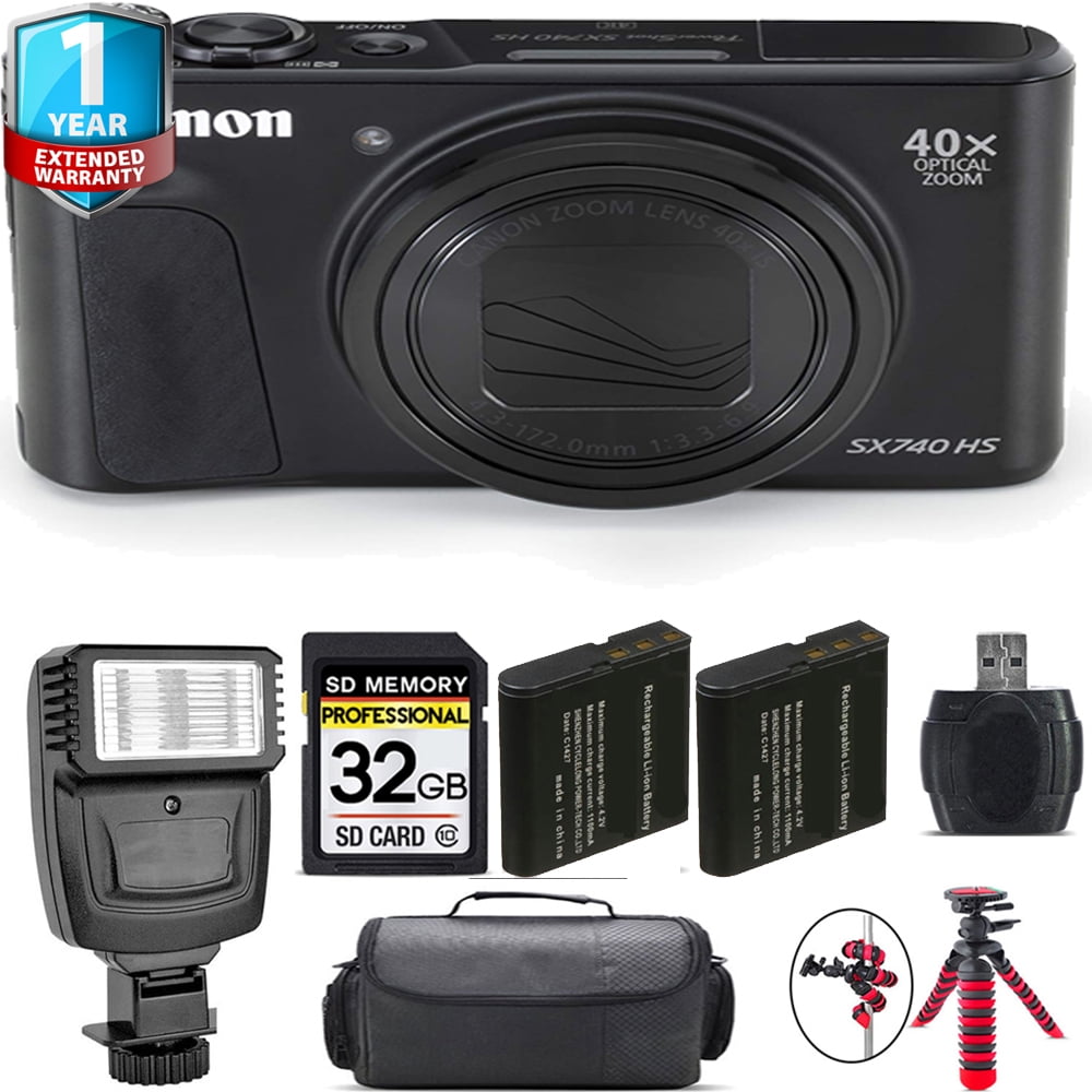 Canon PowerShot SX740 HS Digital Camera (Black) + 1 Yr