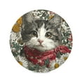 thumbnail image 6 of WOBOGO Daisy Kitten Round Placemats Set of 4 Heat Resistant Washable Kitchen Table Decorations 15.4in, 6 of 7