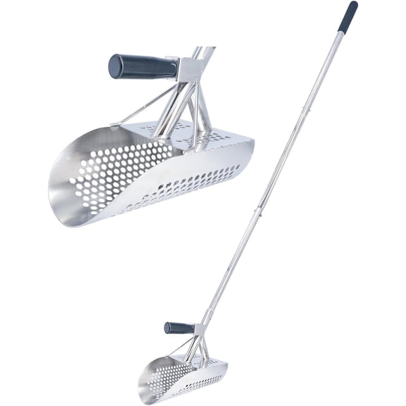 Sand Scoop for Metal Detecting, Heavy Duty Detector Scoop, Long Handle Stainless Steel Detecting Tool,Metal Shovel