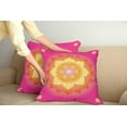 thumbnail image 2 of Ambesonne Leaf Throw Pillow Cover 2 Pack, Lotus Planet Astral Cosmic, 24", Hot Pink Yellow Red, 2 of 5