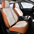 thumbnail image 3 of FLORICH Waterproof Leather Seat Cover Full Set, Universal Auto Seat Protectors for Sedans & Compact SUVs, Airbag Compatible, Brown & Beige, 3 of 9