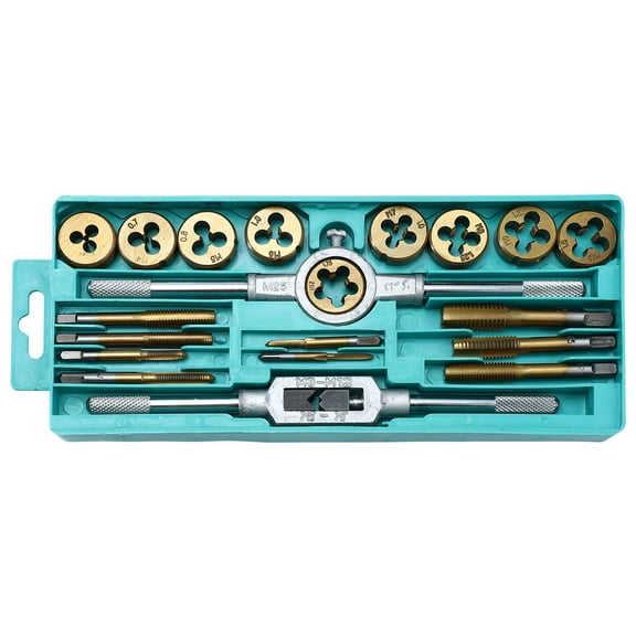 SHINYPASING 1 Set Silver Metric Tap And Die Set Machine Tapping Threading Tool For Handymen