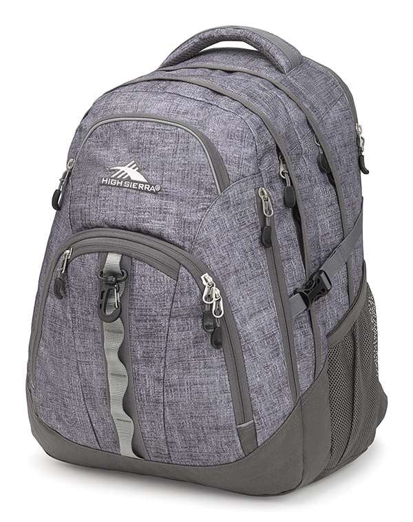 Cher School Backpack 17-Inch Bag with USB Charging Port & Headphone Port Black