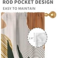 thumbnail image 4 of Mid Century Modern Curtains, Boho Aesthetic Tropical Palm Leaves Abstract Minimalist Geometic Arch Curtains Treatments for Bedroom Living Room Bathroom Window 2 Panels, 84"x63" Inch, 4 of 5