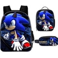 thumbnail image 1 of Sonic Primary School School Bag Three-piece Set Anime Cartoon Backpack Shoulder Bag Pencil Case High Quality Ultra-high Quality Advanced Customization, 1 of 5