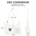 thumbnail image 3 of Bandolera CLUCI para mujer de piel vegana blanca, 3 of 6