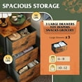 thumbnail image 5 of GALAXHERO 3-Drawer Fabric Dresser, Nightstand Cabinet with Wheels, Organizer Storage Unit for Bedroom, Office, Closets, Sturdy Steel Frame, Easy Pull Handle, Rustic Brown Wood Grain Print, 5 of 5