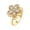 White, variant on Rotatable Flower Ring Women Spinning Fidget Ring with Crystal Adjustable Green Floral Jewelry Fashion Accessory Stress Relief Ideal Gift Valentine's Day Birthday Friendship 0.75 x 0.75 x 0.63 inches