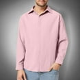 thumbnail image 2 of GuangCheng George Mens Button Up Shirts Long Sleeve Casual Breathable Linen Blend Blouses,Pink,XL, 2 of 9
