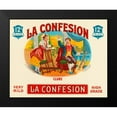 thumbnail image 2 of Vintage Booze Labels 24x20 Black Modern Framed Museum Art Print Titled - La Confession Cigars, 2 of 5